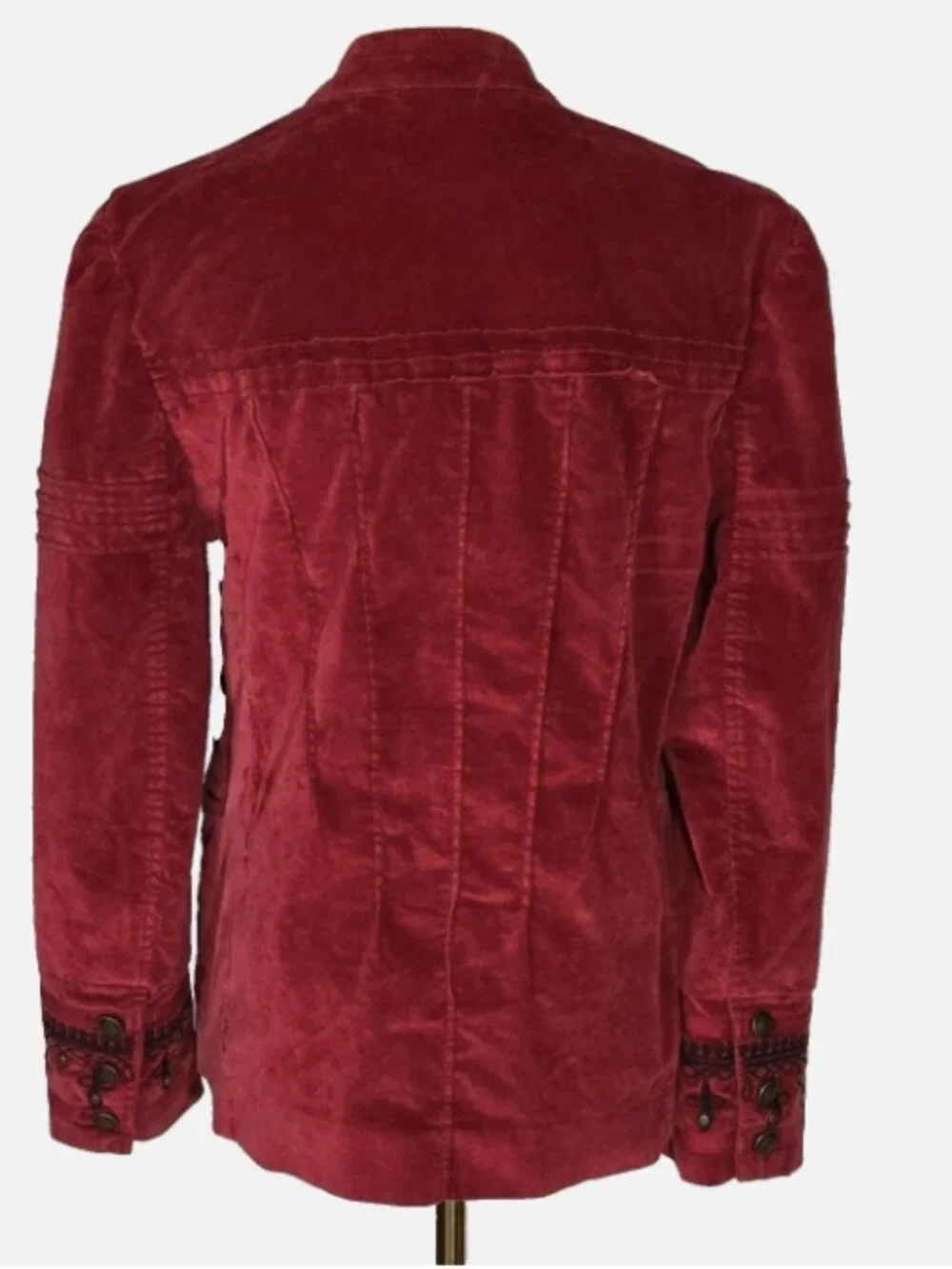 FREE PEOPLE Maven Military Style Jacket in Rio Red Velvet - Medium - Like New